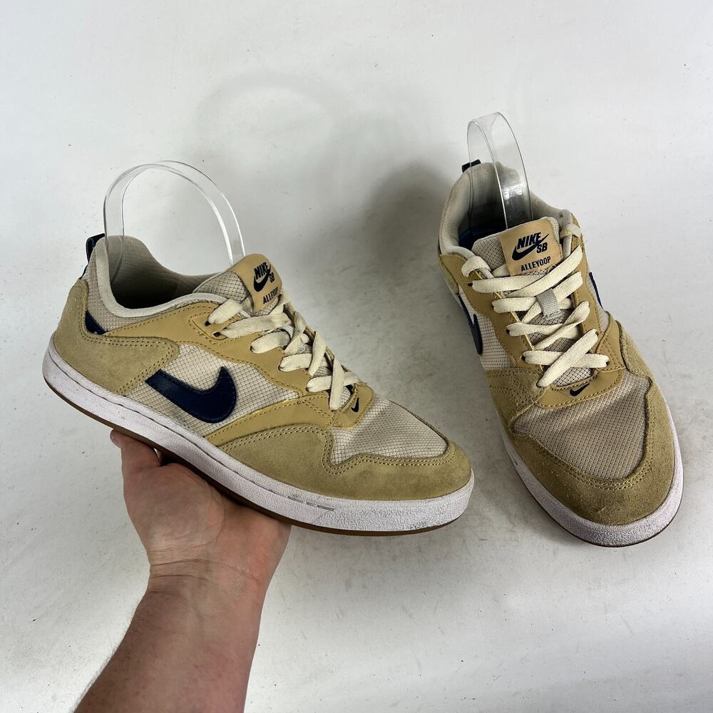 Nike SB Alleyoop Sneaker Men's 7 Club Gold Navy Suede Skate Shoes CJ0882-700